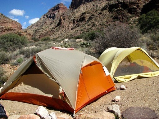tent camping in arizona canyon