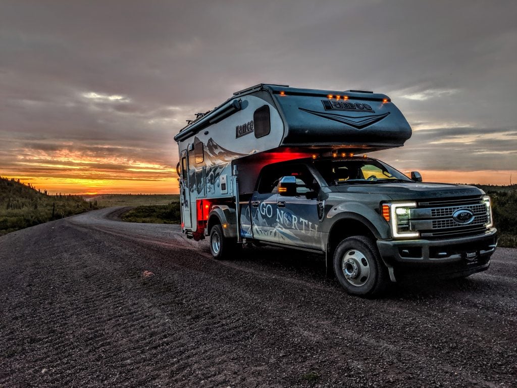 RV trip in truck camper to alaska