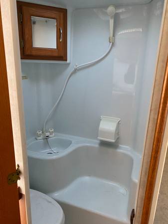 RV wet bath shower toilet combo