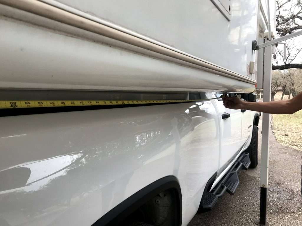 measuring truck camper and truck bed