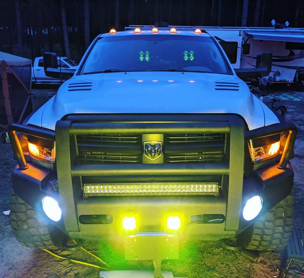 Custom Yellow Fog Lights on truck