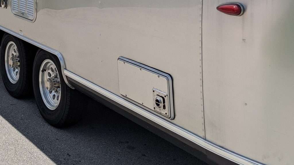Intake/exhaust vent on an Airstream trailer