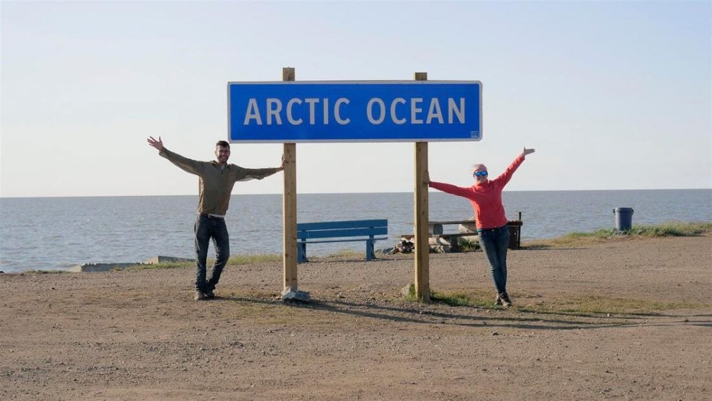 Sign at the Arctic ocean
